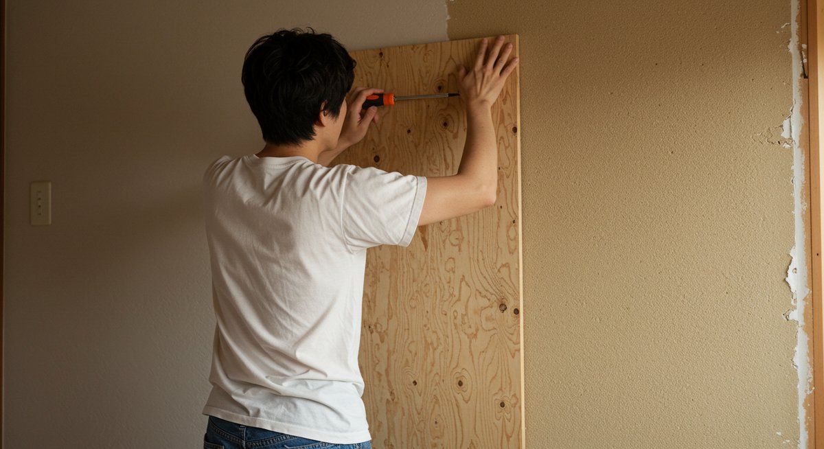 砂壁 リフォーム diy ベニヤ