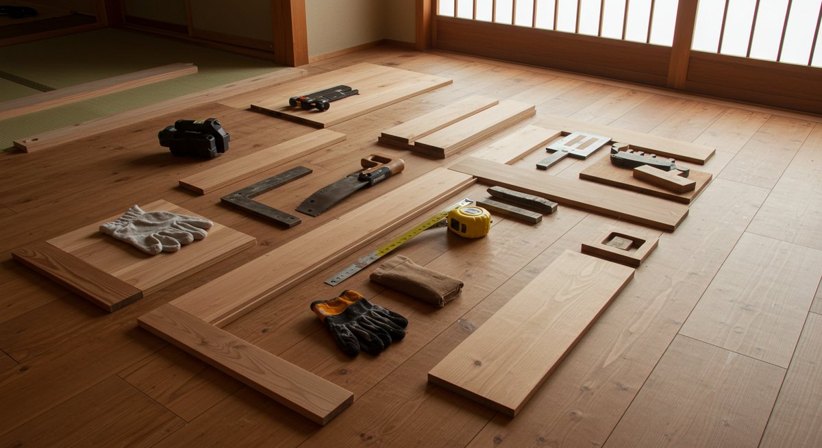 壁 に 板 を 貼る diy