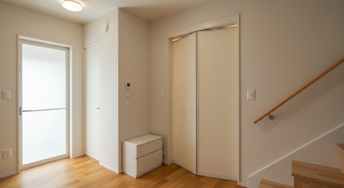 玄関入ってすぐ階段 目隠し