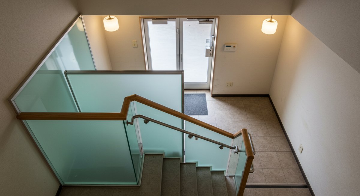 玄関入ってすぐ階段 目隠し