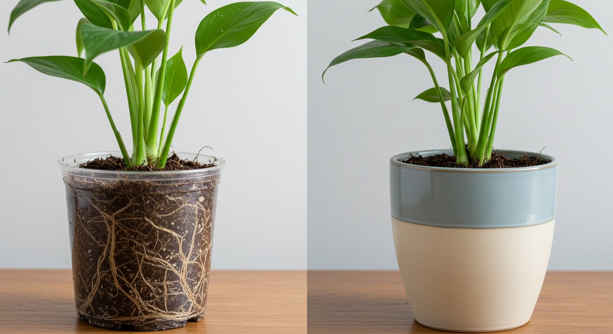 観葉植物 ビニールポットのまま