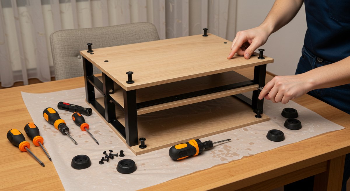 スタッキングシェルフ 脚をつけたい