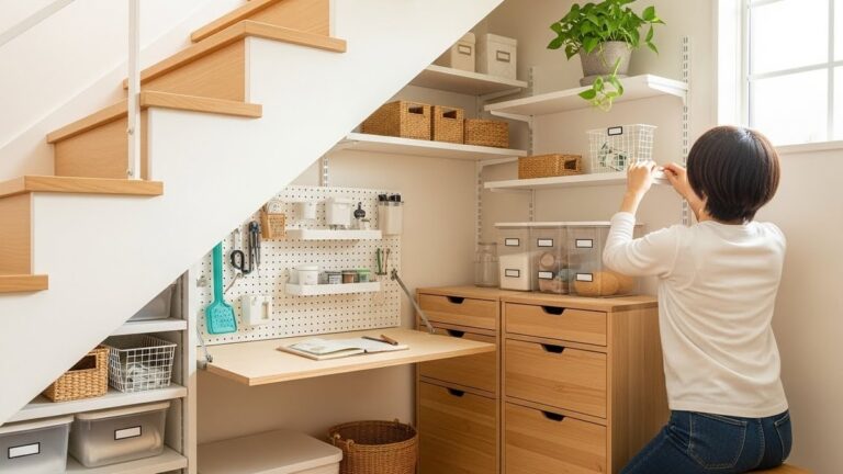 階段下の斜めスペースを短時間で使いやすくするDIYアイデア | ミヤビナ家ステーション